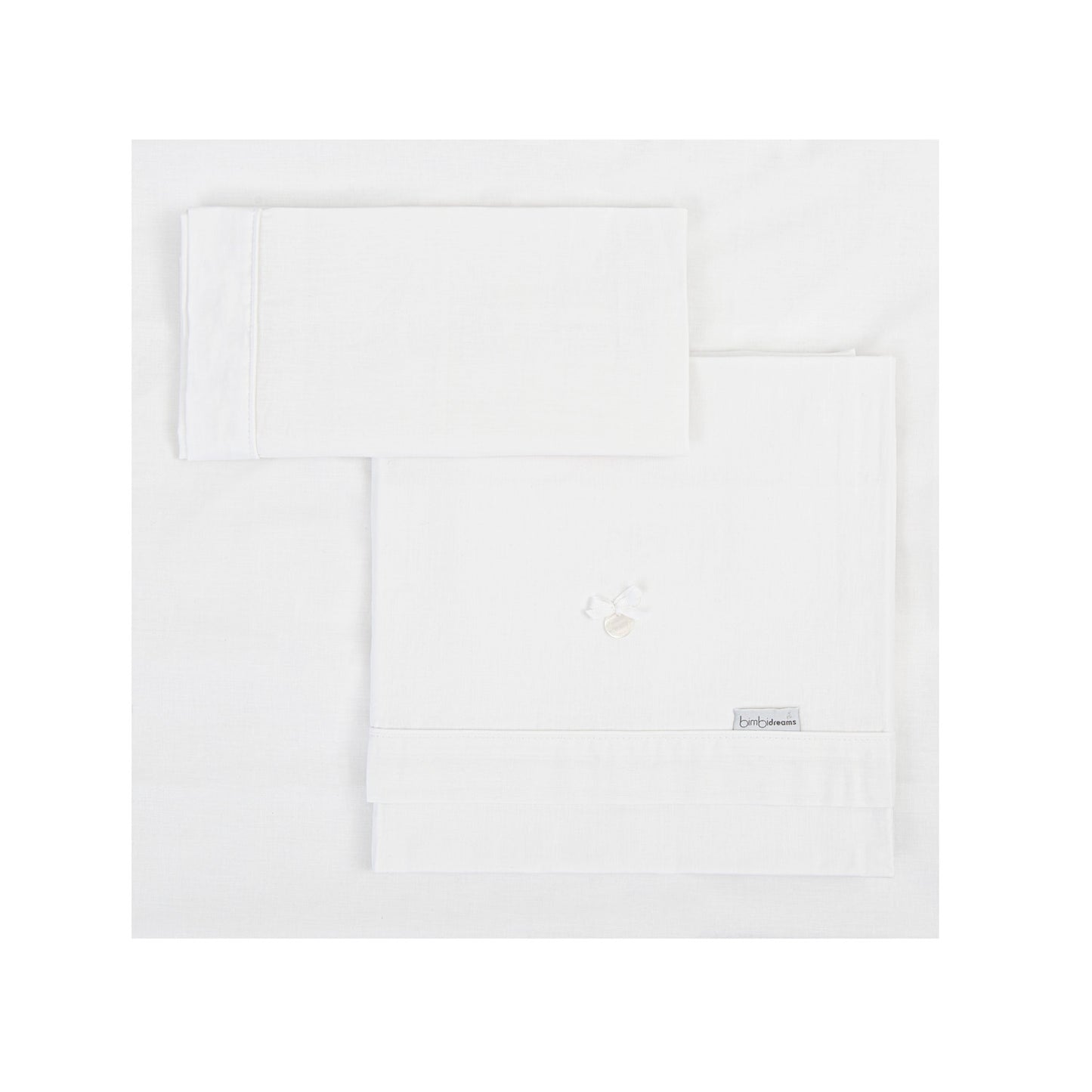 Juego sabanas algodon 100% 3 piezas Toscana Blanco Minicuna (50x80-90)