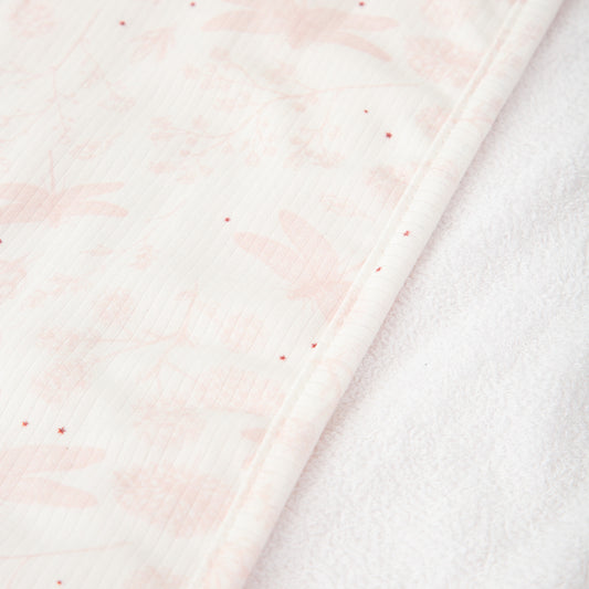Manta Arrullo Dafne Blanco Rosa 75x75