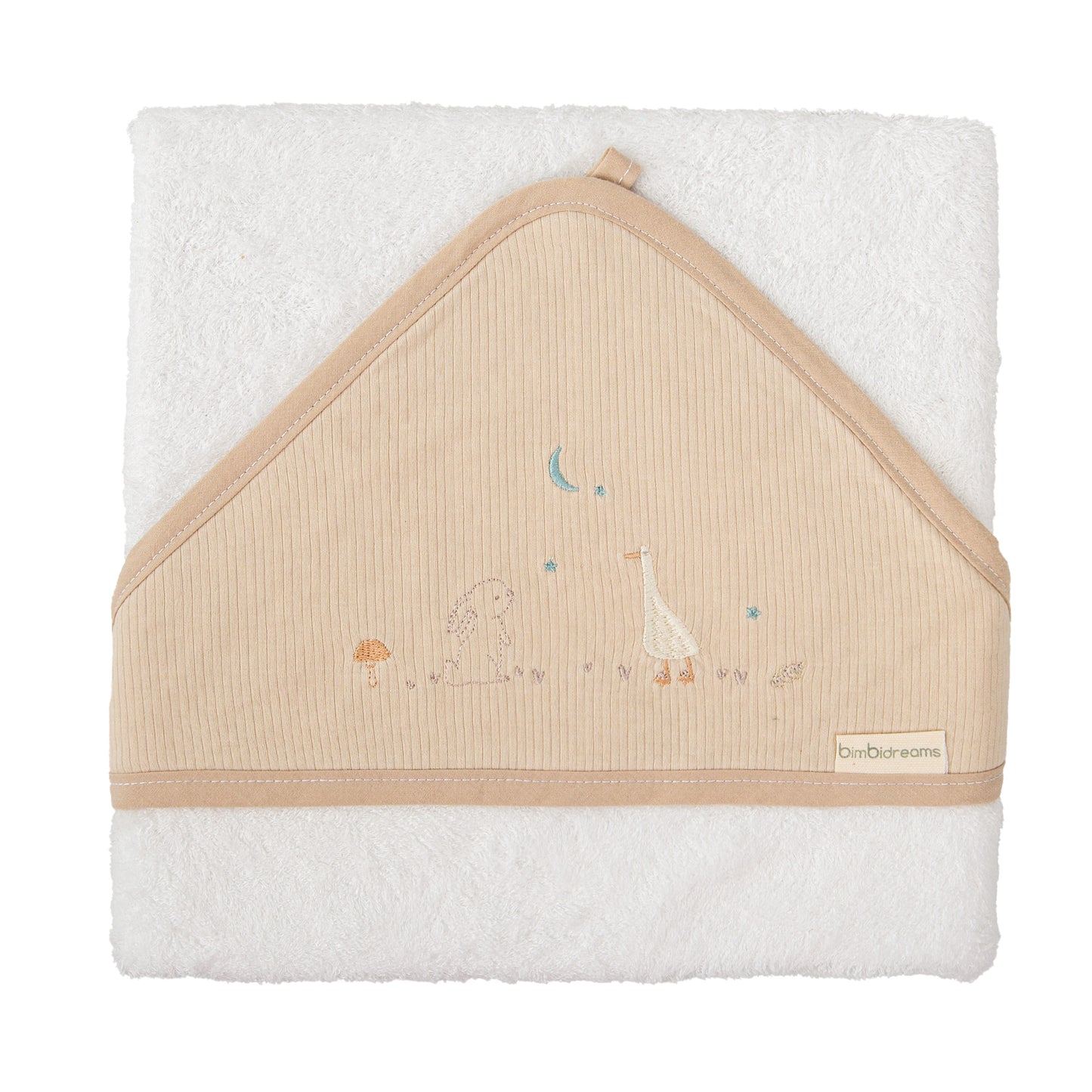 Capa de baño bebé Happy Forest Blanco Lino 100X100