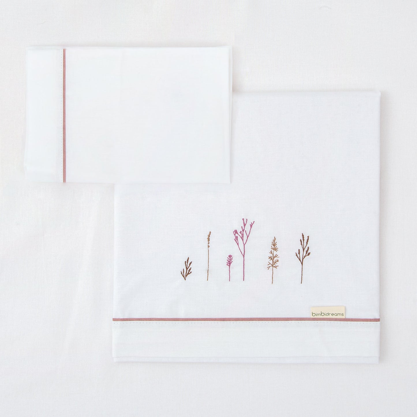 Juego sabanas algodon 100% 3 piezas Niza Blanco Lila Maxicuna (70x140)