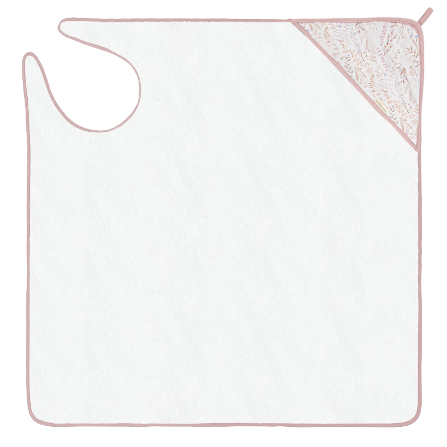 Capa de baño bebé manos libre Niza Blanco Lila 100X100