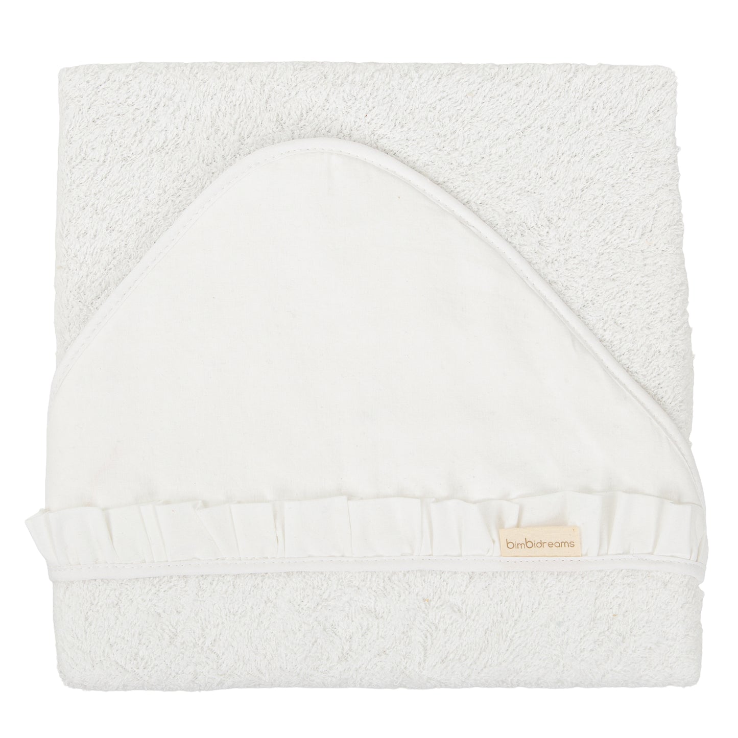 Capa de baño bebé manos libre Algodon Stone Washed Blanco 100X100