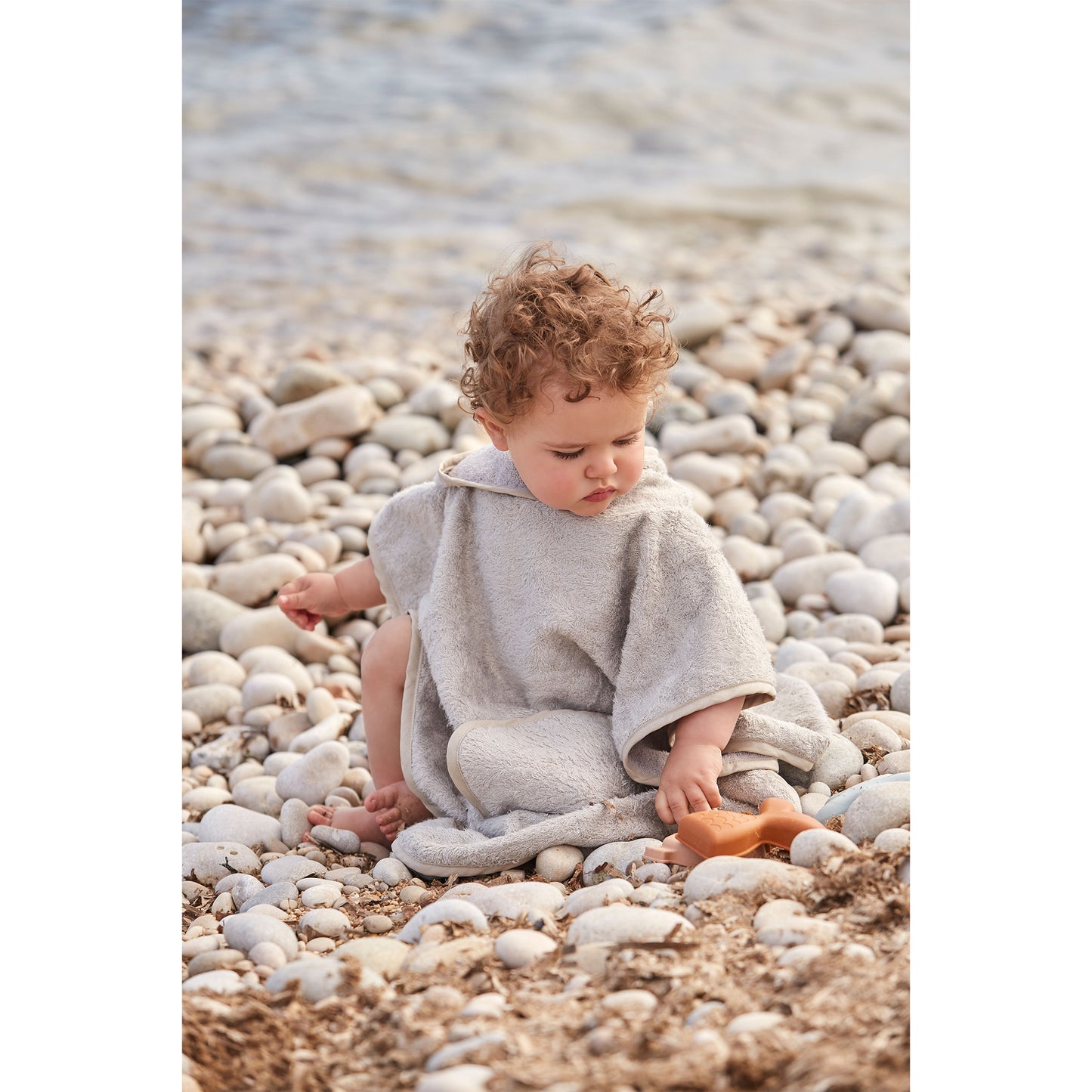 Poncho de baño Basics Gris Beig 12-36m