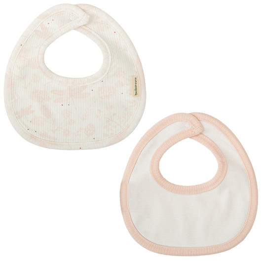 Babero pack 2 Dafne Blanco Rosa 19x19