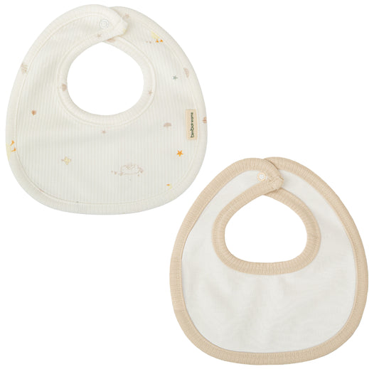 Babero pack 2 Happy Forest Blanco Lino 19x19