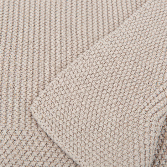 Toquilla Tricot 100% Algodon Basics Gris Beig 75x90