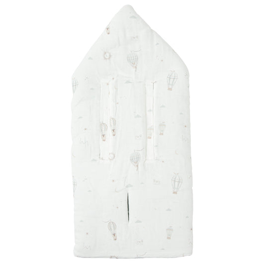 Saco arrullo con capucha Blue Sky Blanco Verde