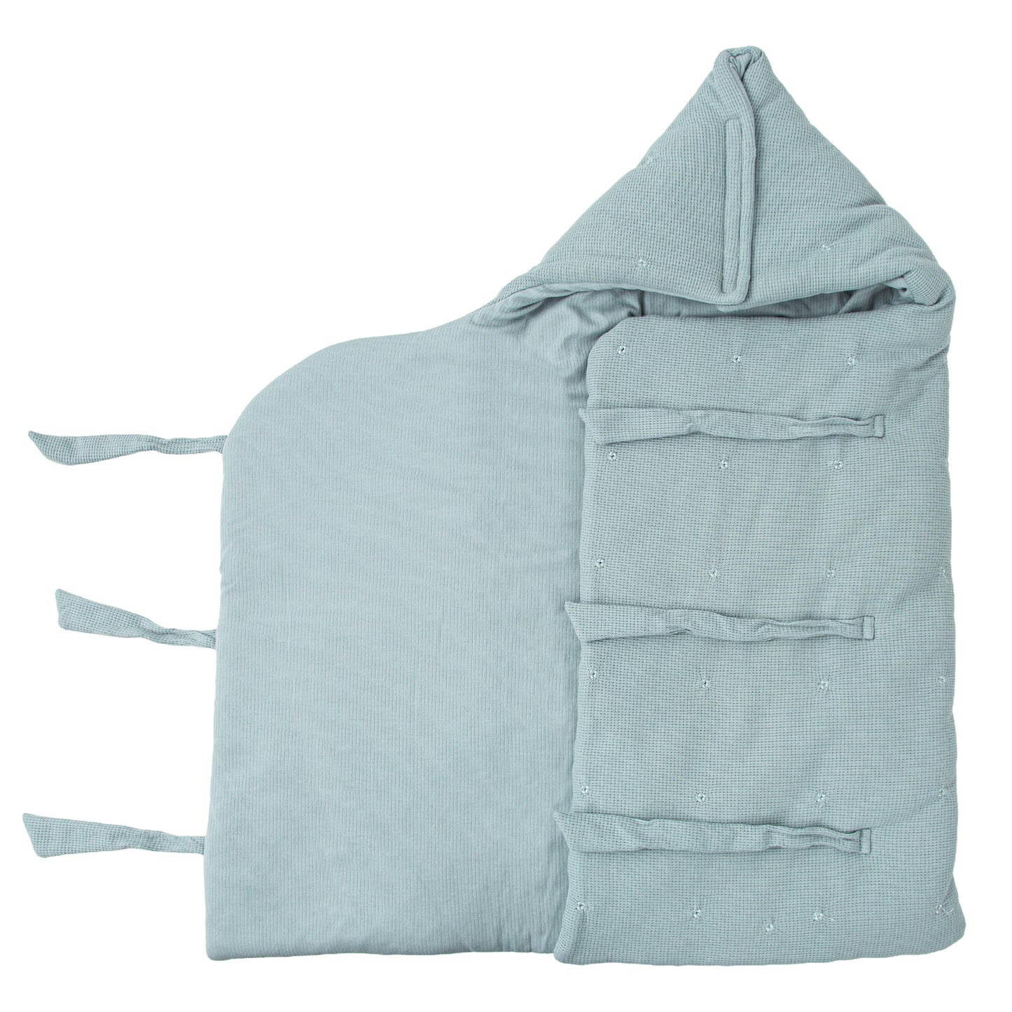 Saco arrullo con capucha Waffle Azul 44x88