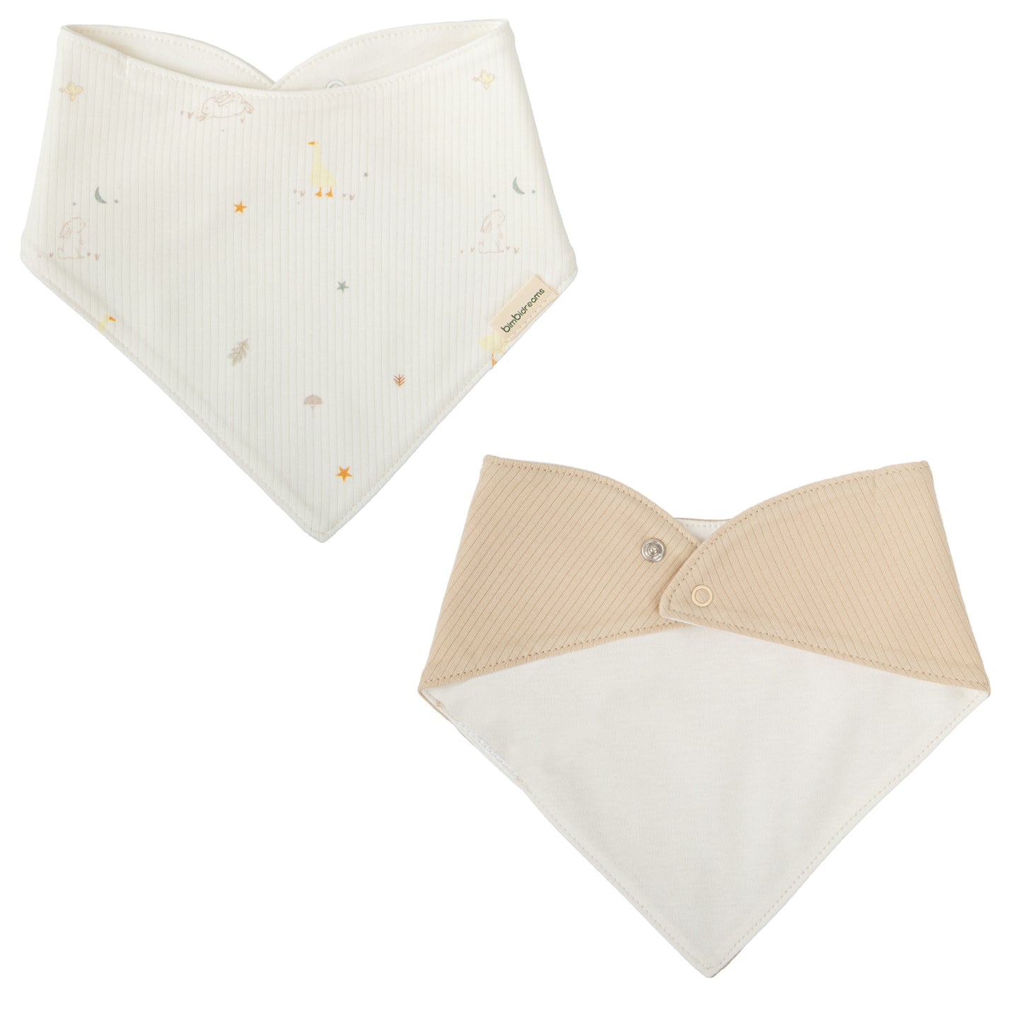 Babero bandana pack 2 Happy Forest Blanco Lino 43x21
