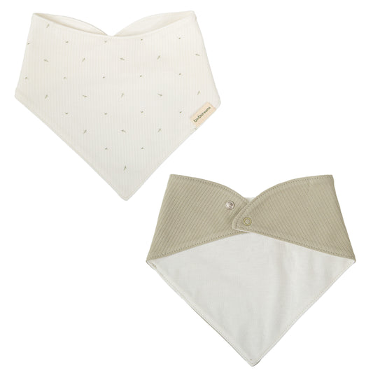 Babero bandana pack 2 Cornelia Blanco Verde 43x21