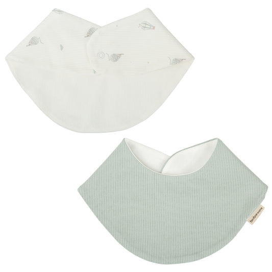 Babero bandana pack 2 Blue Sky Blanco Verde 43x21