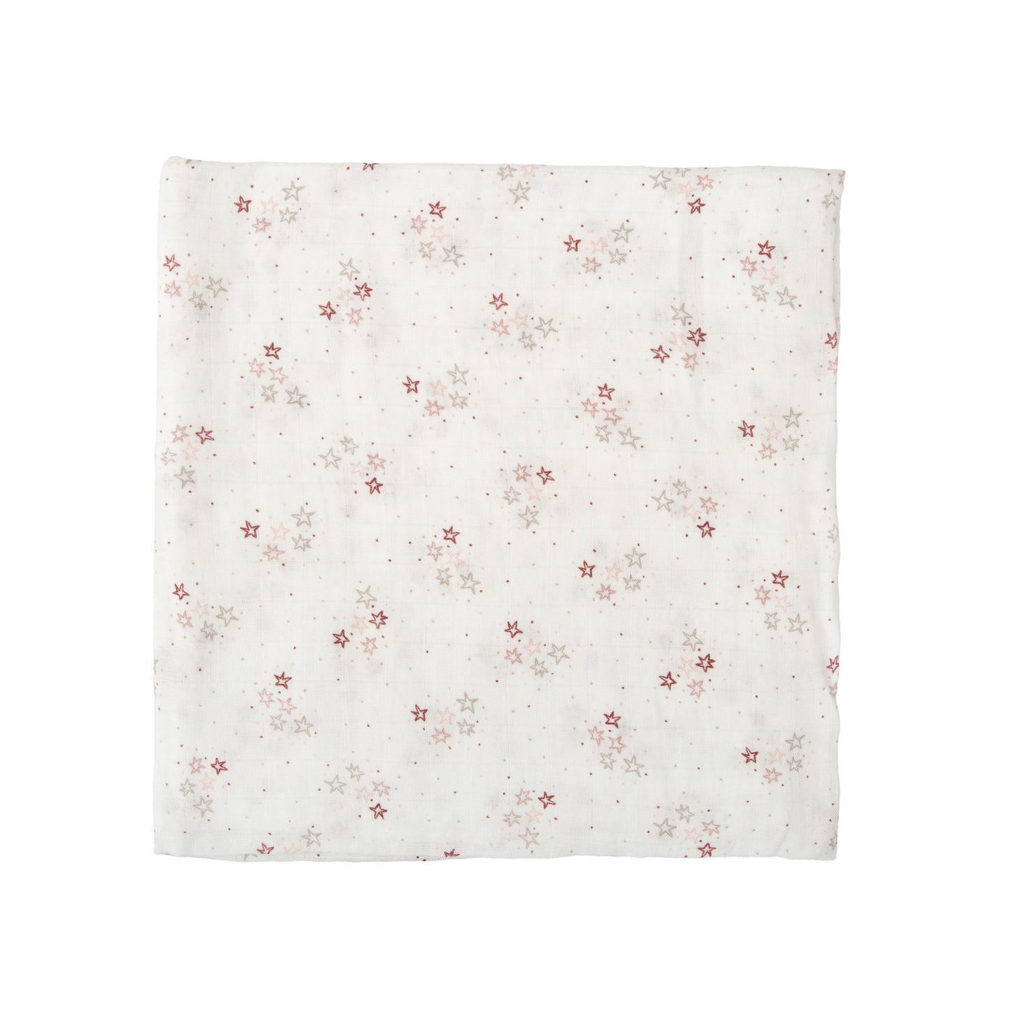 Muselina bambú Stars Blanco Rosa 120x120