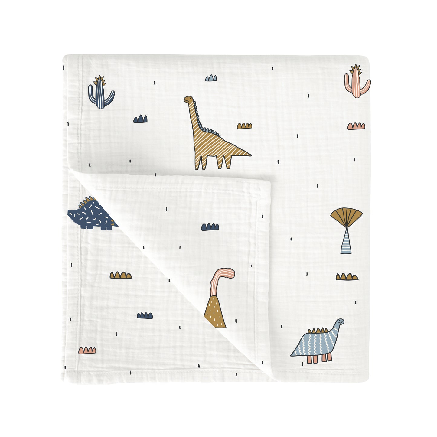 Muselina bambú Dinosaurius Multicolor 120x120