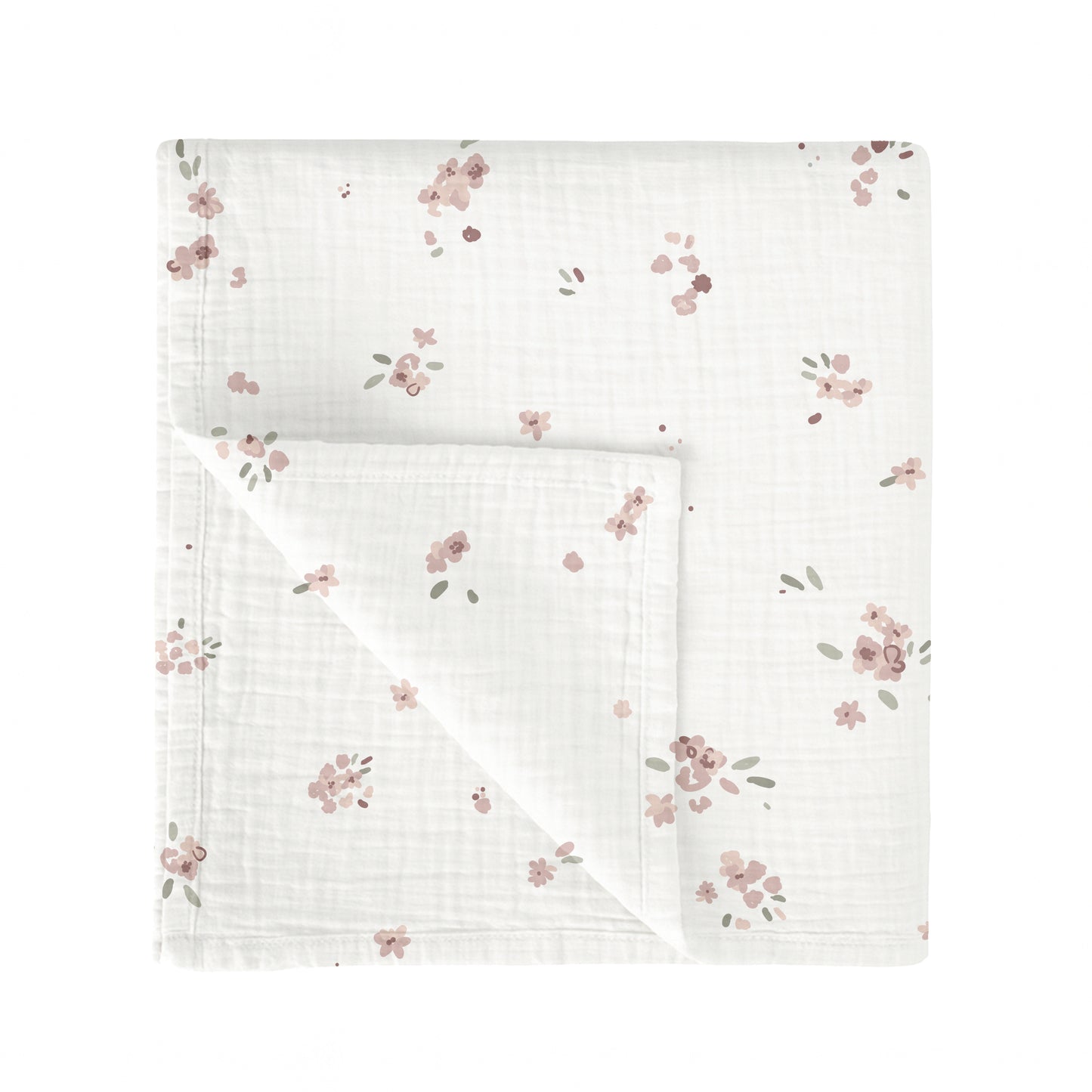 Muselina bambú Monet Blanco Rosa 120x120