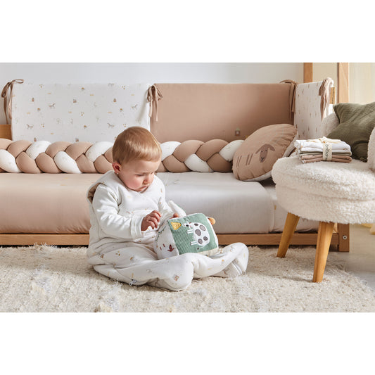 Cubo blando de actividades Farm Blanco Lino 15x15