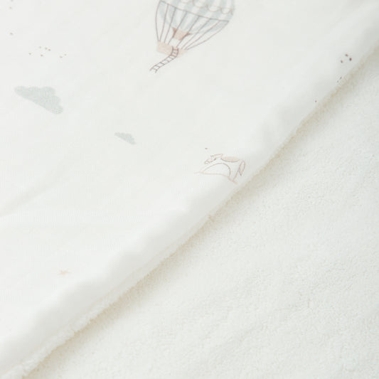 Manta Microfibra Dots Blue Sky Blanco Verde 80X110