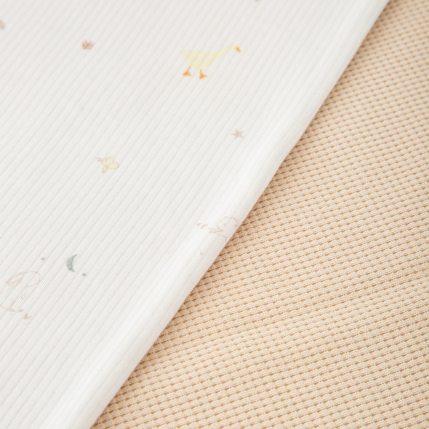 Manta Waffle/Ribana Happy Forest Blanco Lino 80X110