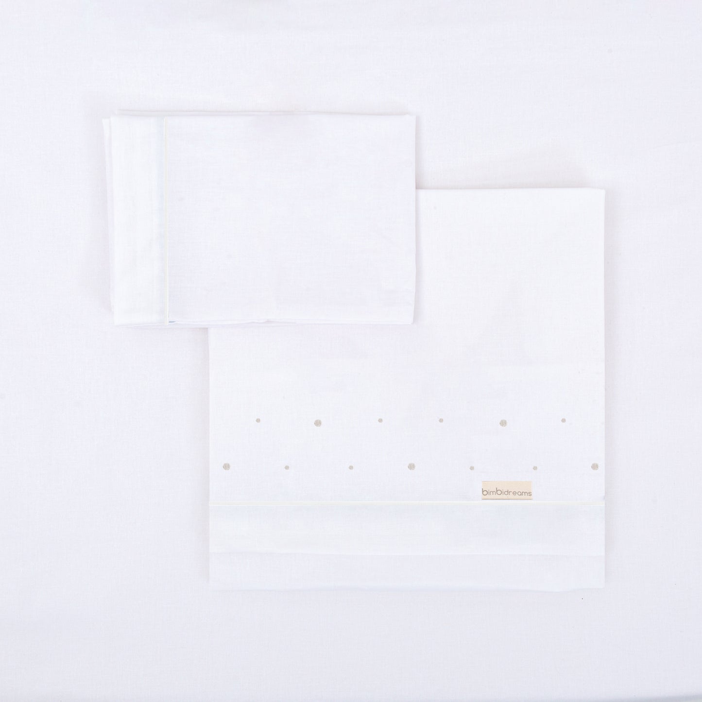 juego sabanas franela 3 piezas Punts Blanco Gris Minicuna (50x80-90)