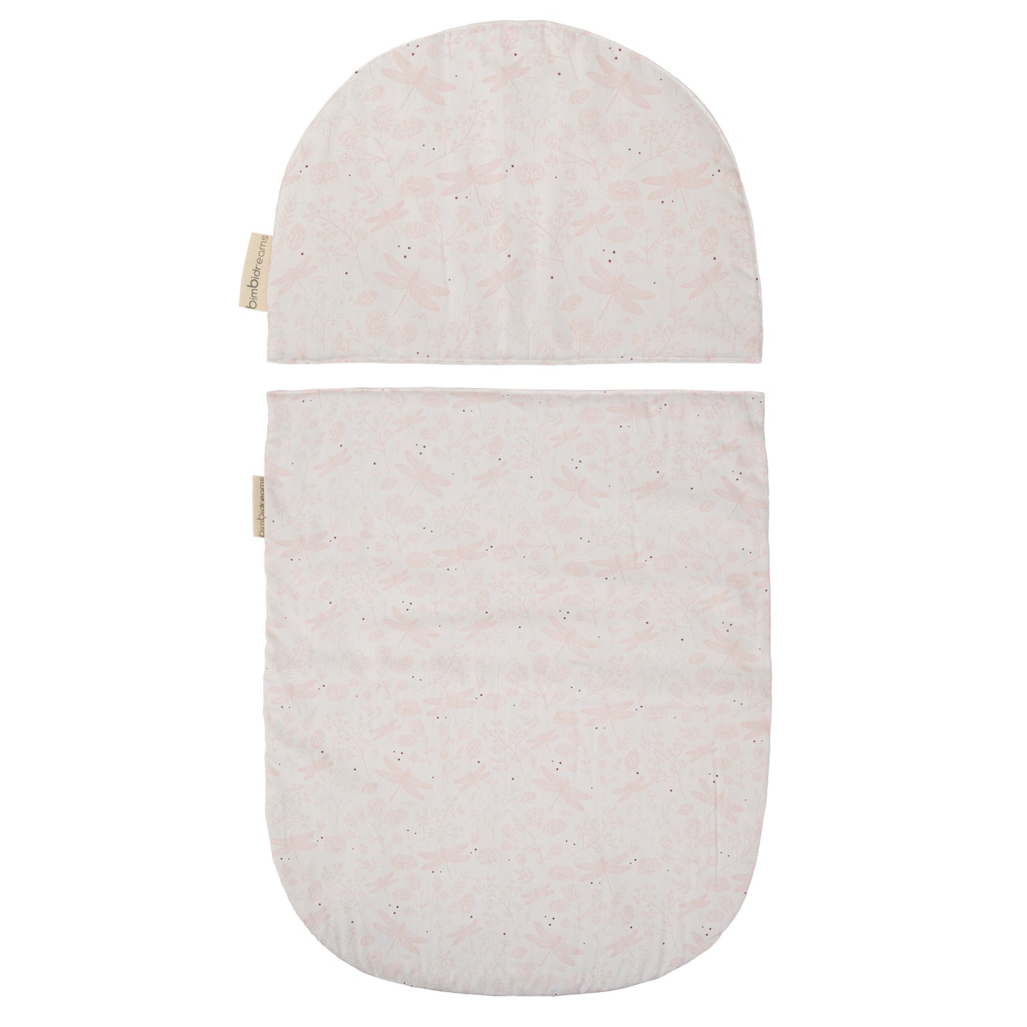 Capazo Mimbre - Colcha y Almohada Dafne Blanco Rosa coche/capazo 40x80