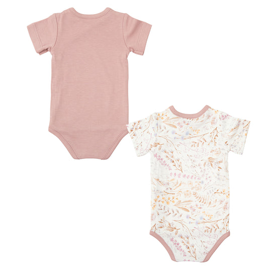 Body bebé manga corta pack 2 Niza Blanco Lila 0-1 Mes