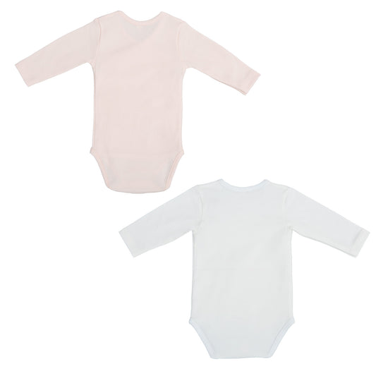 Body bebé manga larga pack 2 love Rosa 0-1 Mes 2