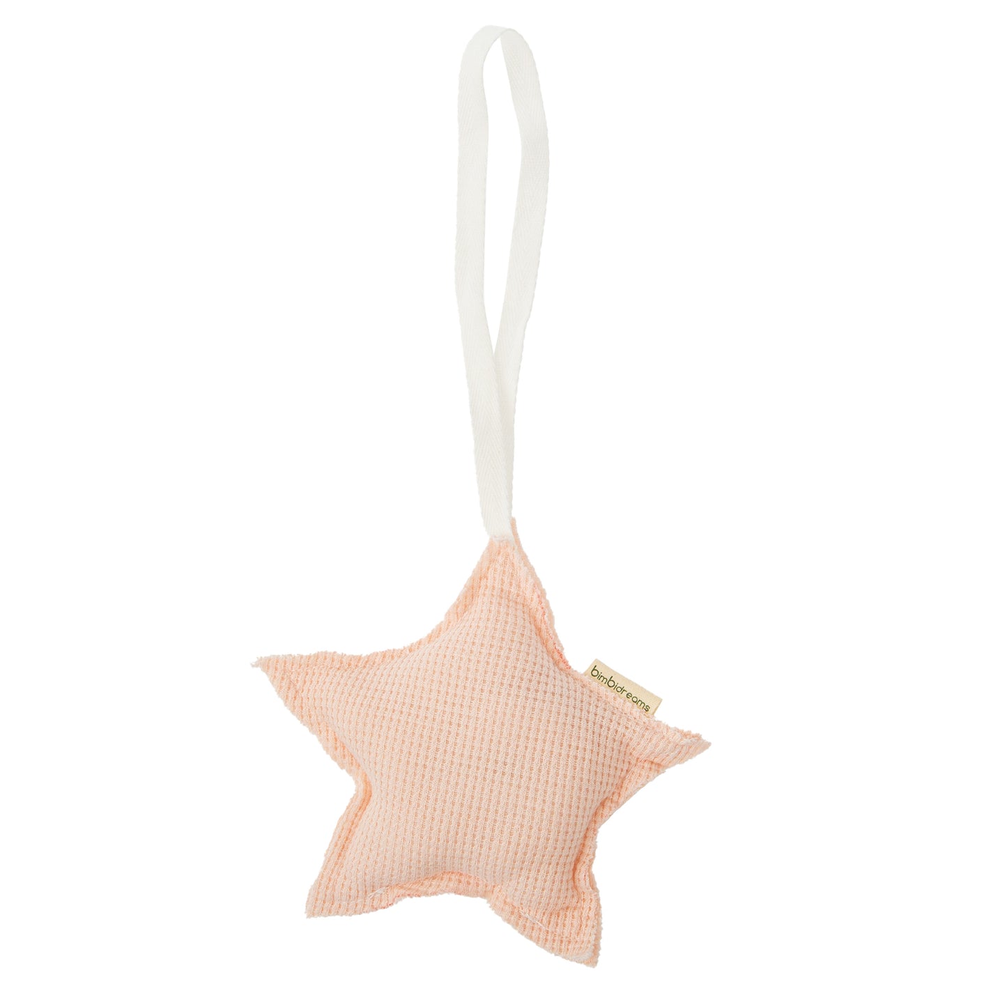 Colgador estrella sonajero Waffle Rosa 15x15