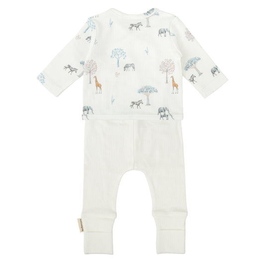 Conjunto jubon y polaina Tanzania Blanco 1-3 Meses