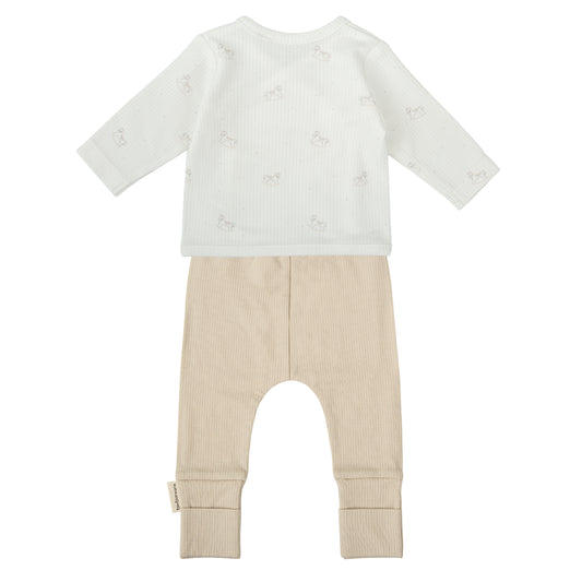 Conjunto jubon y polaina Toy Blanco Lino 1-3 Meses