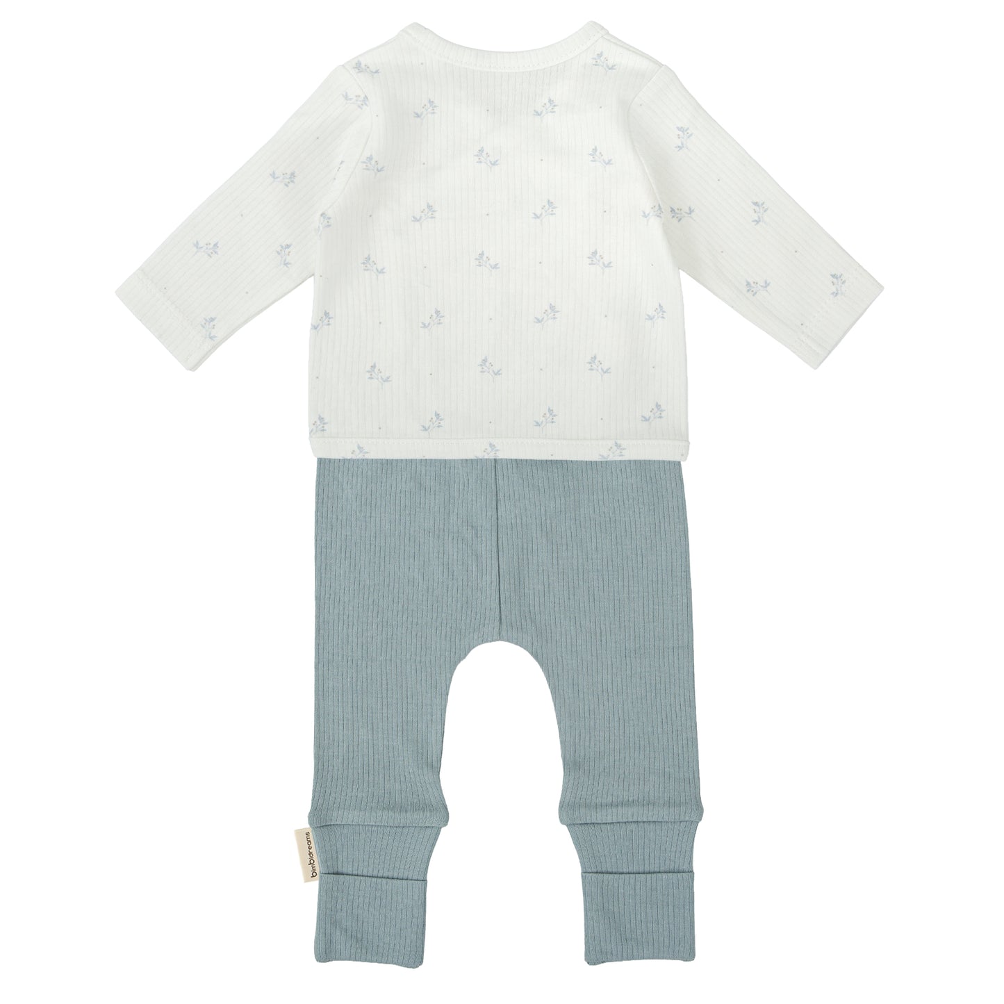 Conjunto jubon y polaina Eden Blanco Azul 1-3 Meses