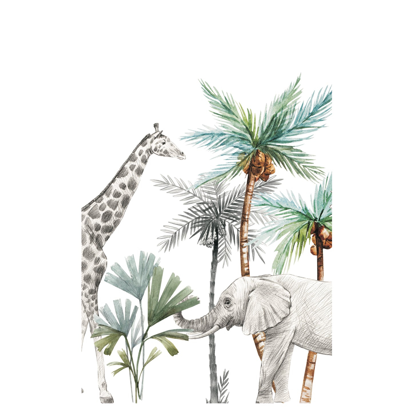 Mural textil decorativo África Blanco 138X220 apróx