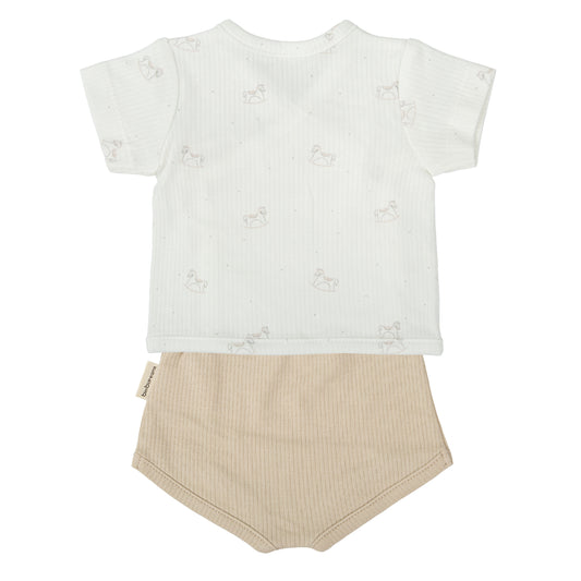 Set Jubón y ranita Toy Blanco Lino 1-3 Meses