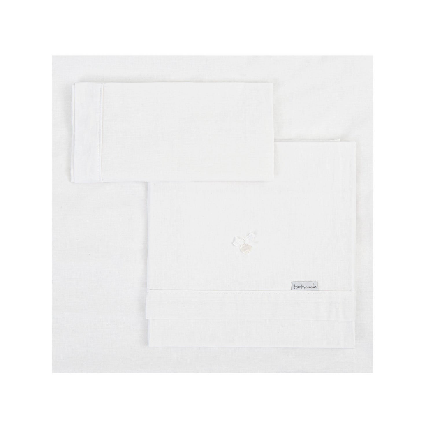Juego sabanas algodon 100% 3 piezas Toscana Blanco Minicuna (50x80-90)