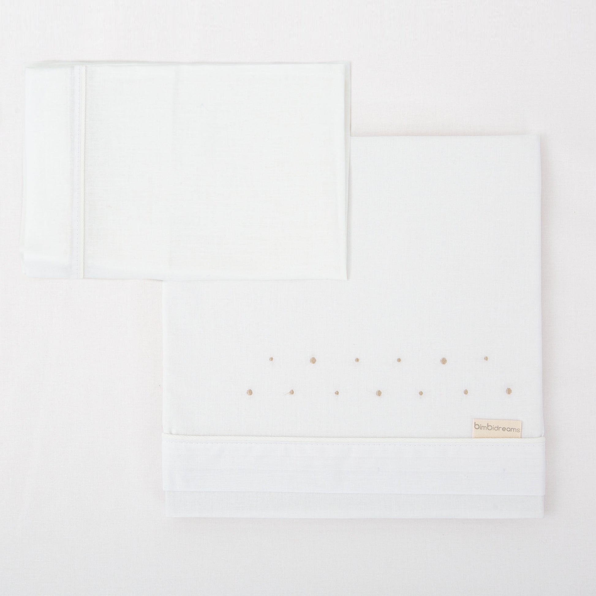 Juego sabanas algodon 100% 3 piezas Punts Blanco Lino Minicuna (50x80-90)