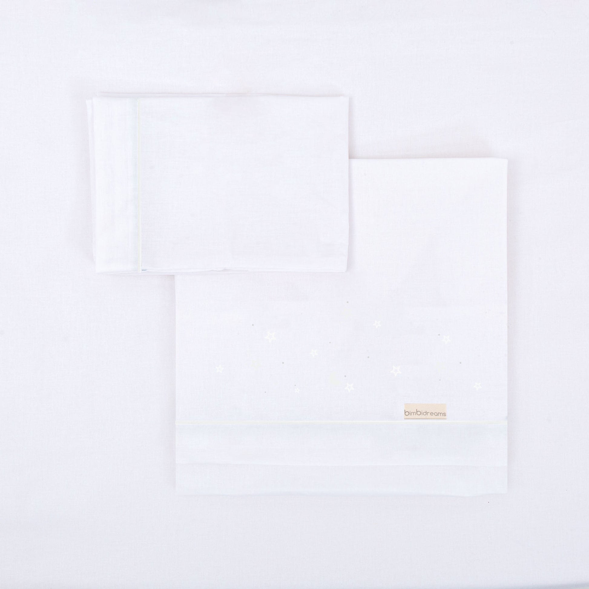 Juego sabanas algodon 100% 3 piezas Night Blanco Minicuna (50x80-90)