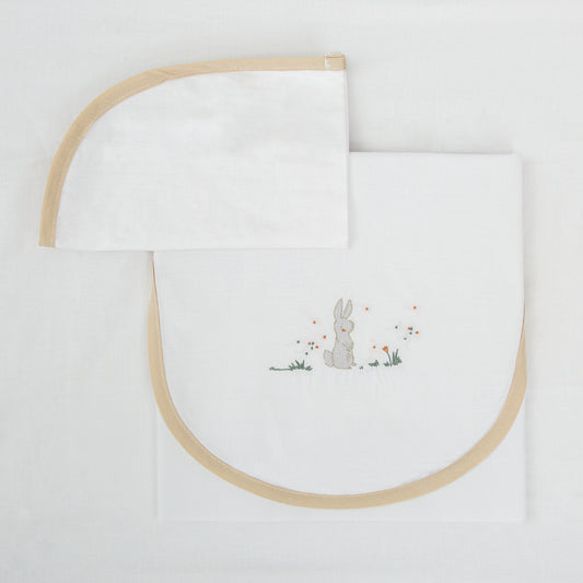Juego sabanas algodon 100% 3 piezas Campo Blanco Lino Coche (40x80)