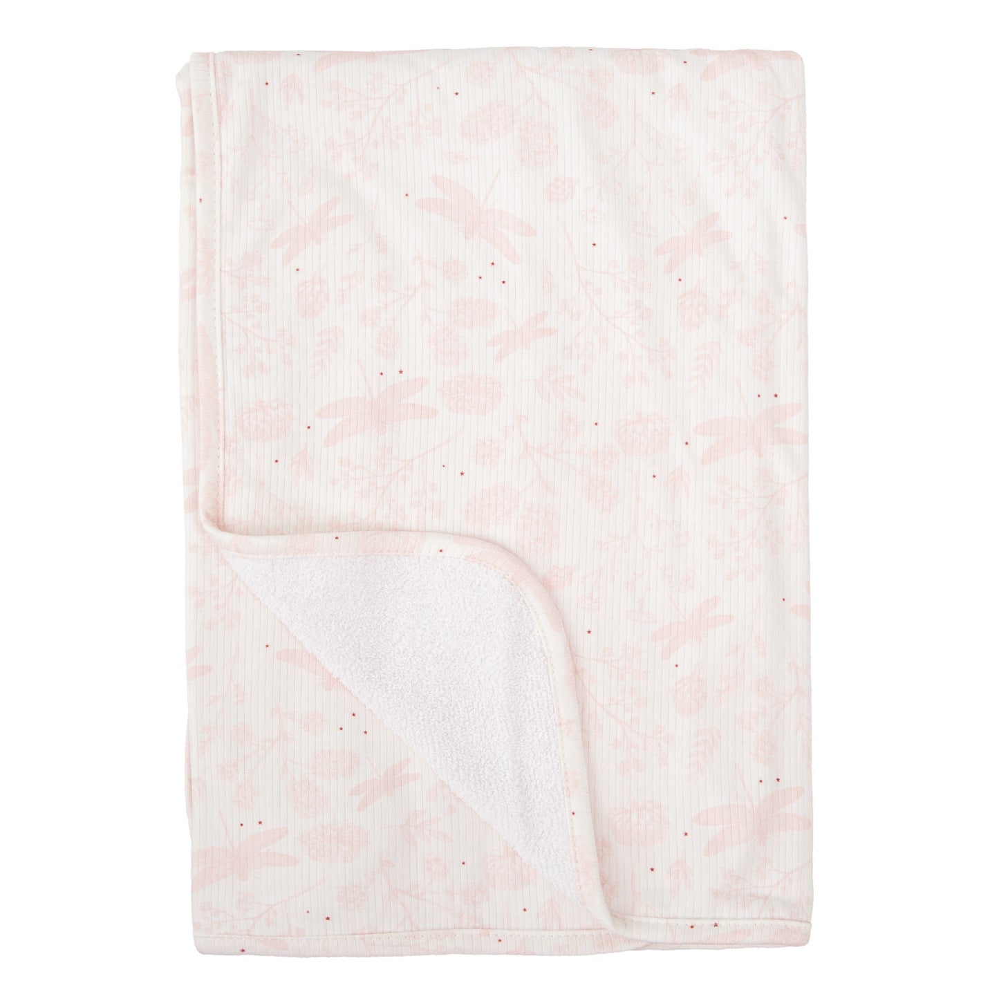 Manta Arrullo Dafne Blanco Rosa 75x75