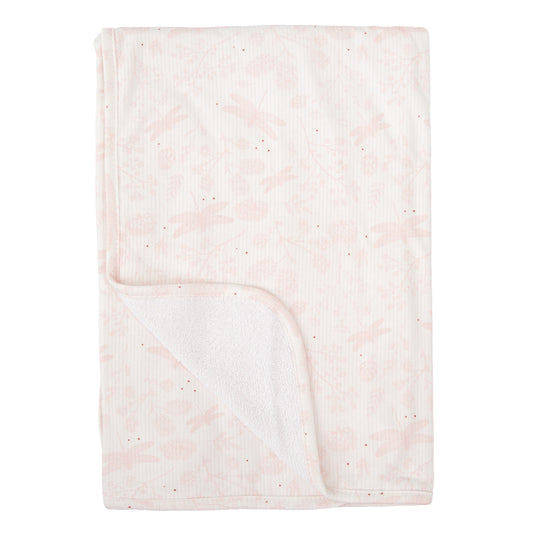 Manta Arrullo Dafne Blanco Rosa 75x75