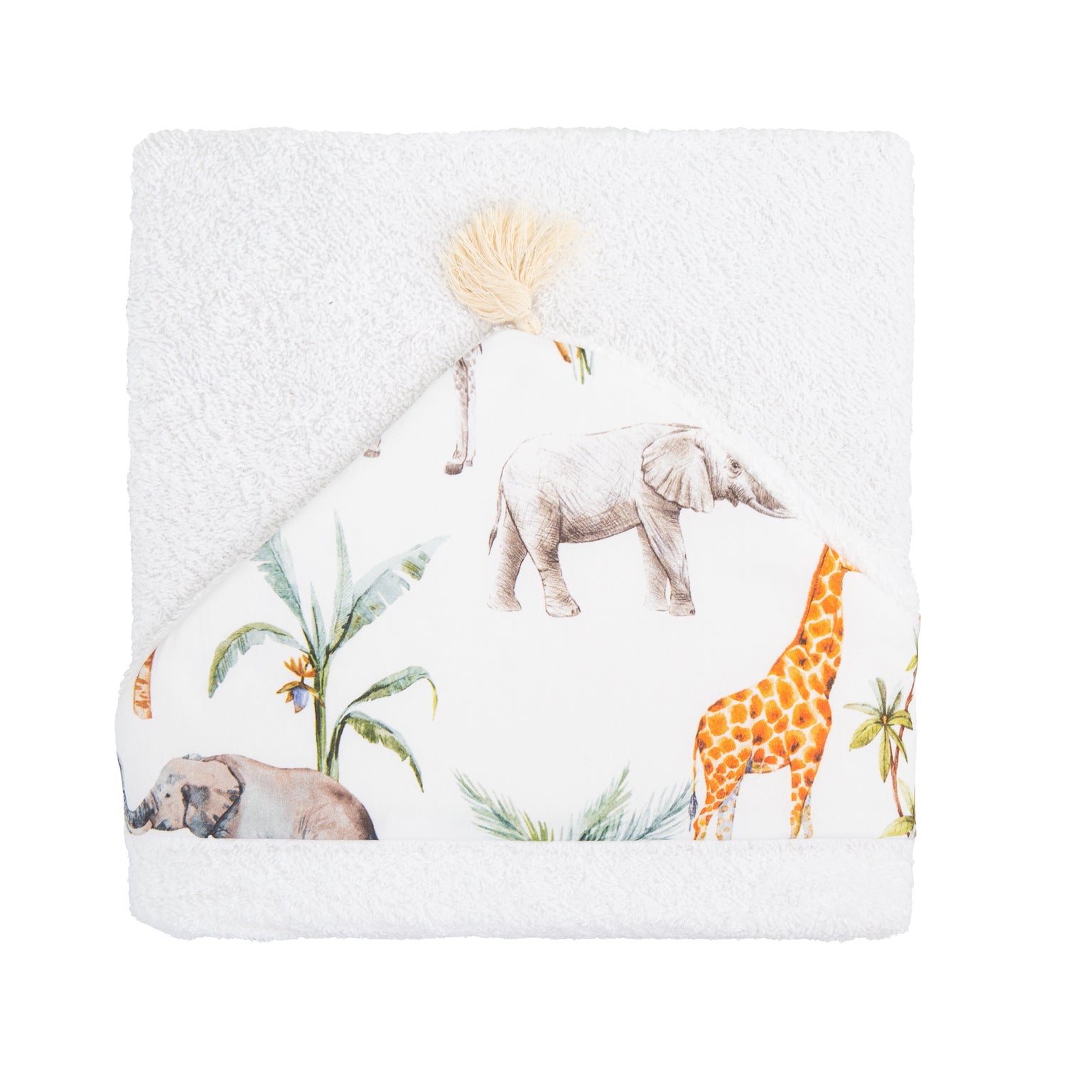 Capa de baño bebé África Blanco 100X100