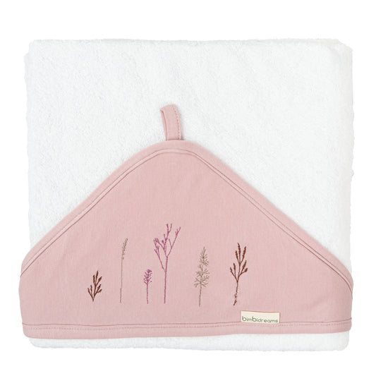 Capa de baño bebé Niza Blanco Lila 100X100