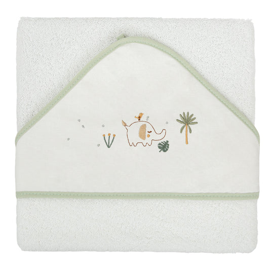 Capa de baño bebé Palm Blanco Verde 100X100