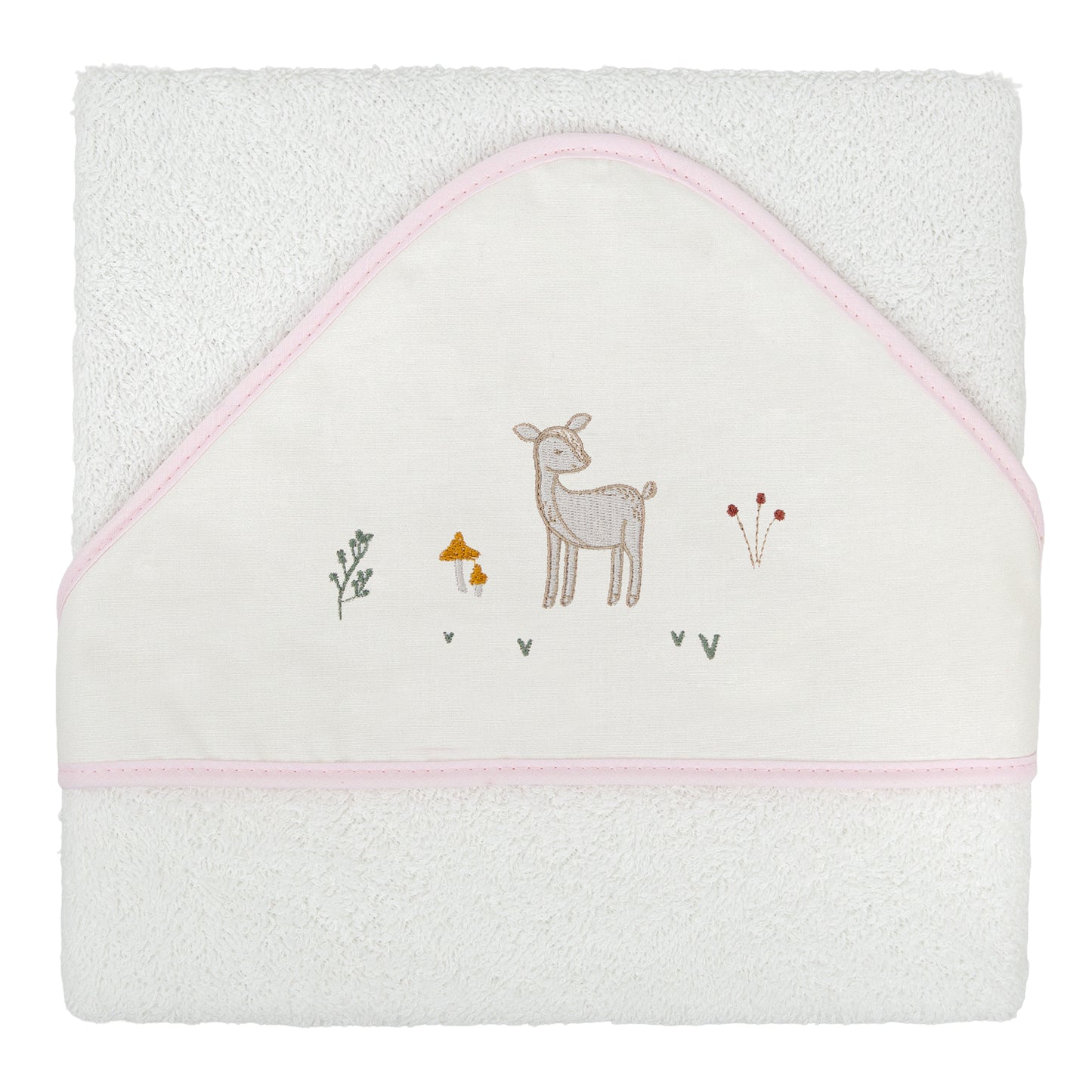 Capa de baño bebé Deer Blanco Rosa 100X100