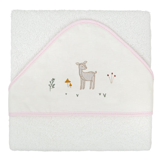 Capa de baño bebé Deer Blanco Rosa 100X100