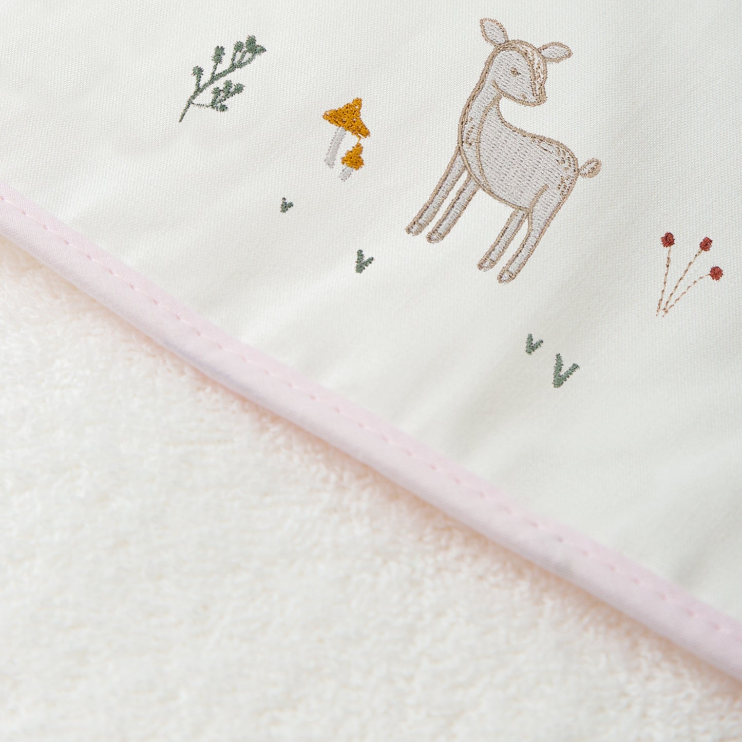 Capa de baño bebé Deer Blanco Rosa 100X100