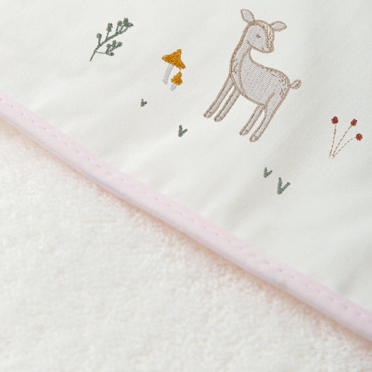 Capa de baño bebé Deer Blanco Rosa 100X100