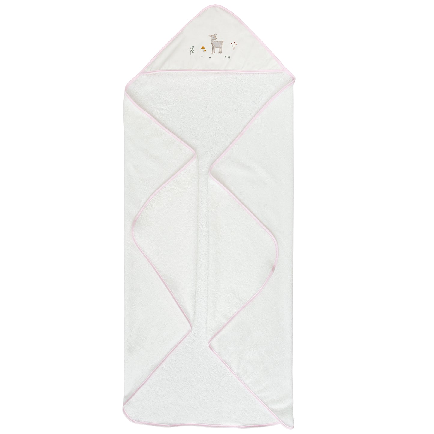 Capa de baño bebé Deer Blanco Rosa 100X100