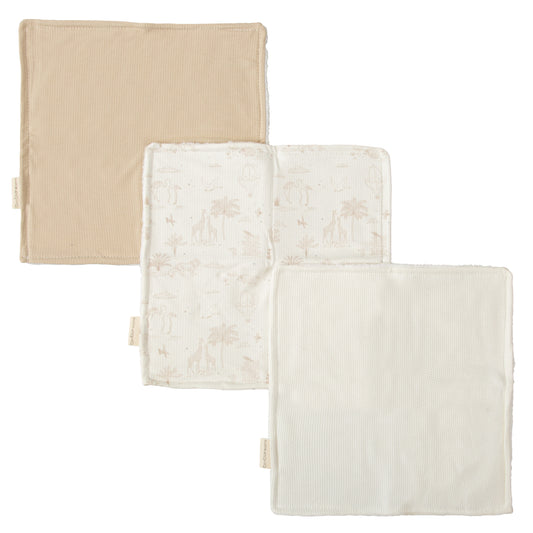 Toallita Bebé - set 3 Noe Blanco Lino 30x30