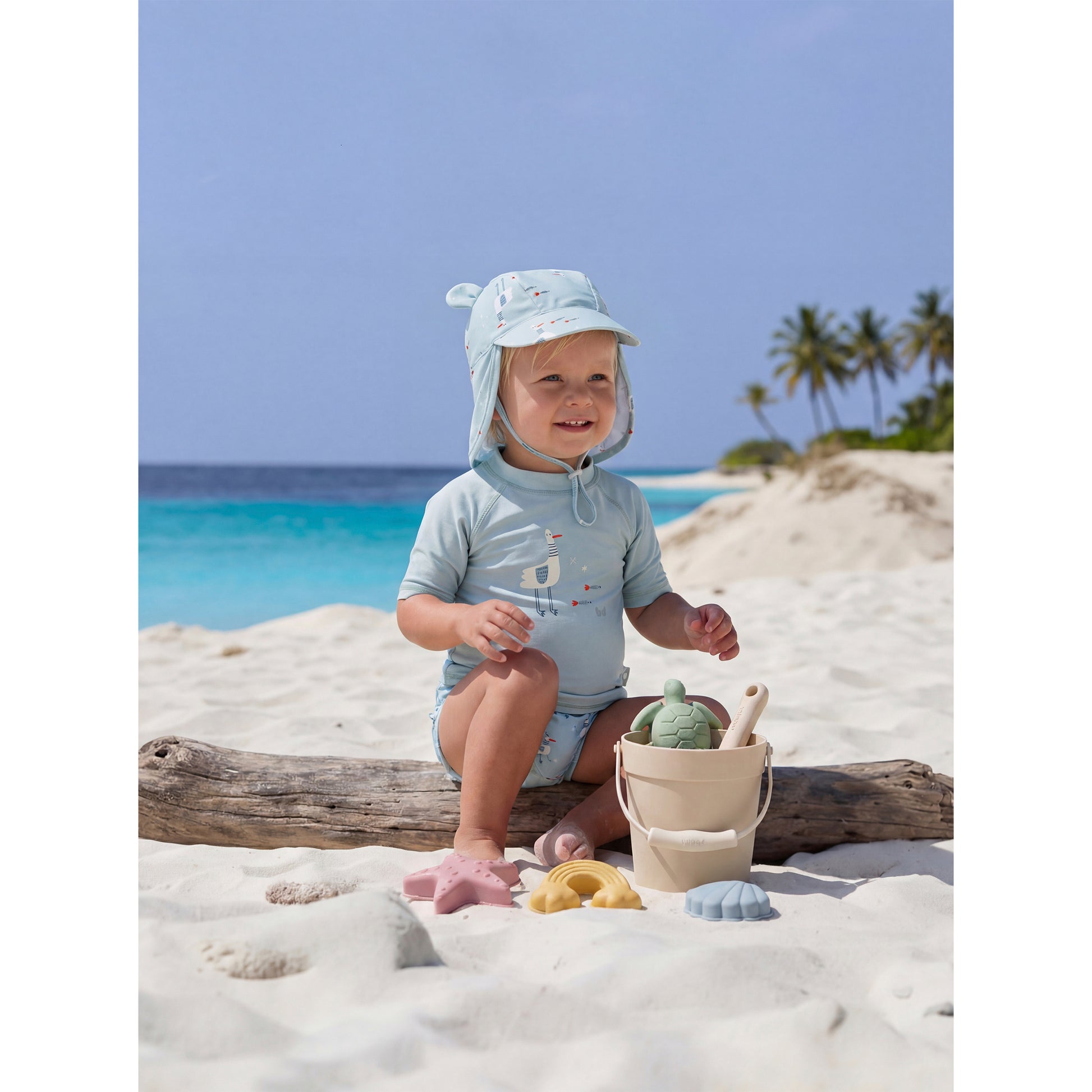Camiseta con protección solar Gavina Azul 6-12m 3