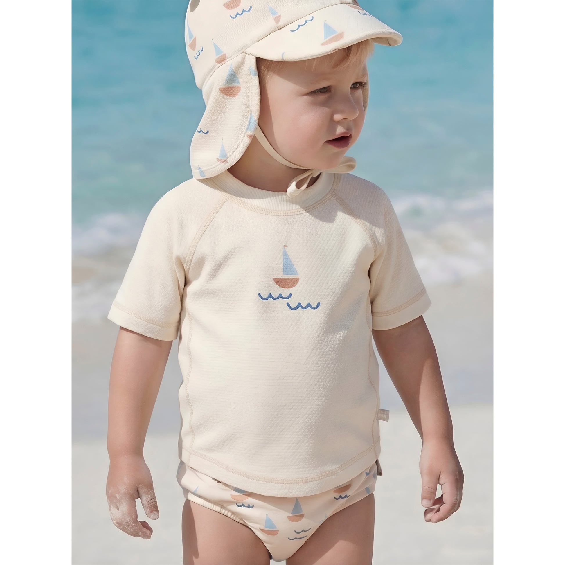 Bañador pañal Calypso Blanco Azul 6-12m