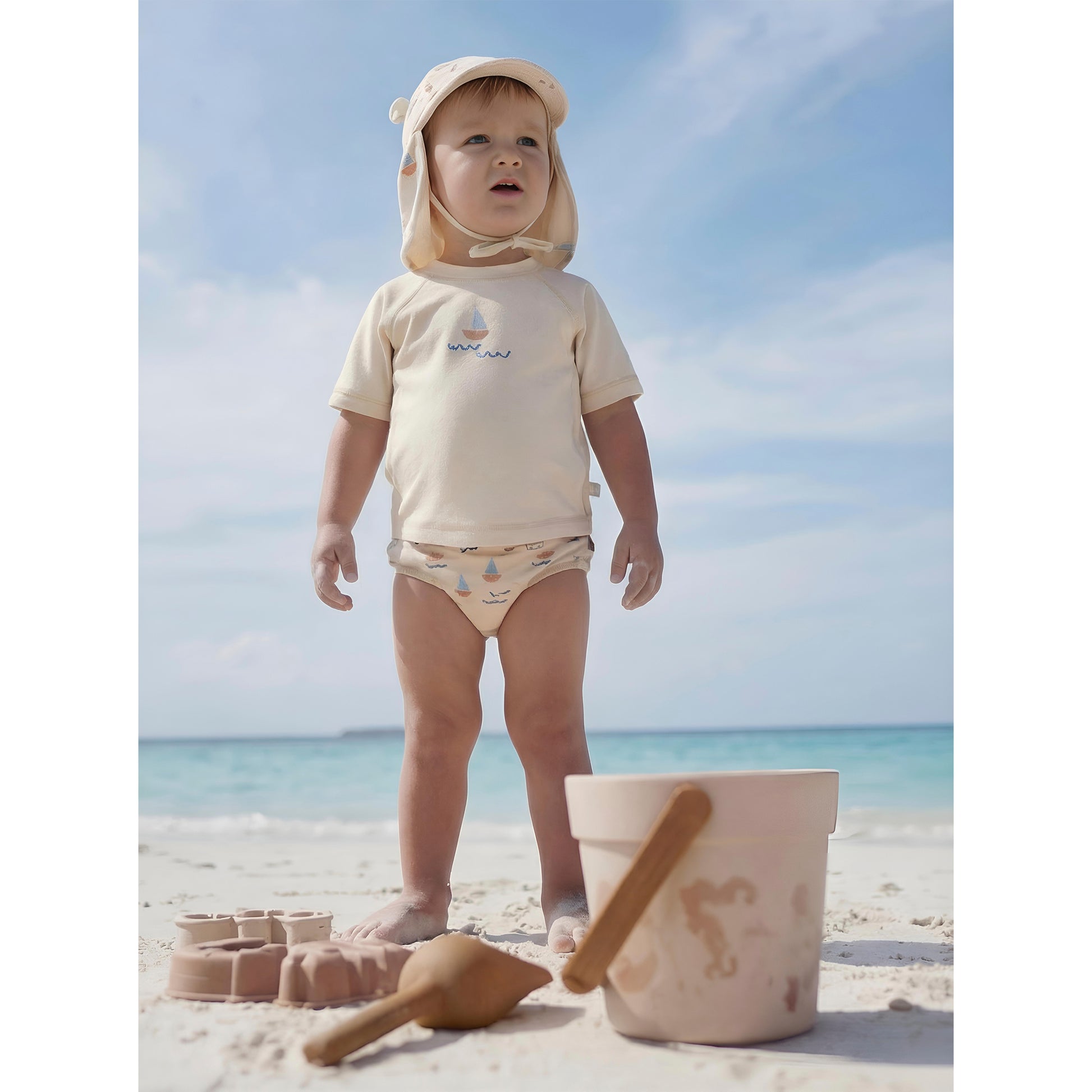 Bañador pañal Calypso Blanco Azul 12-18m