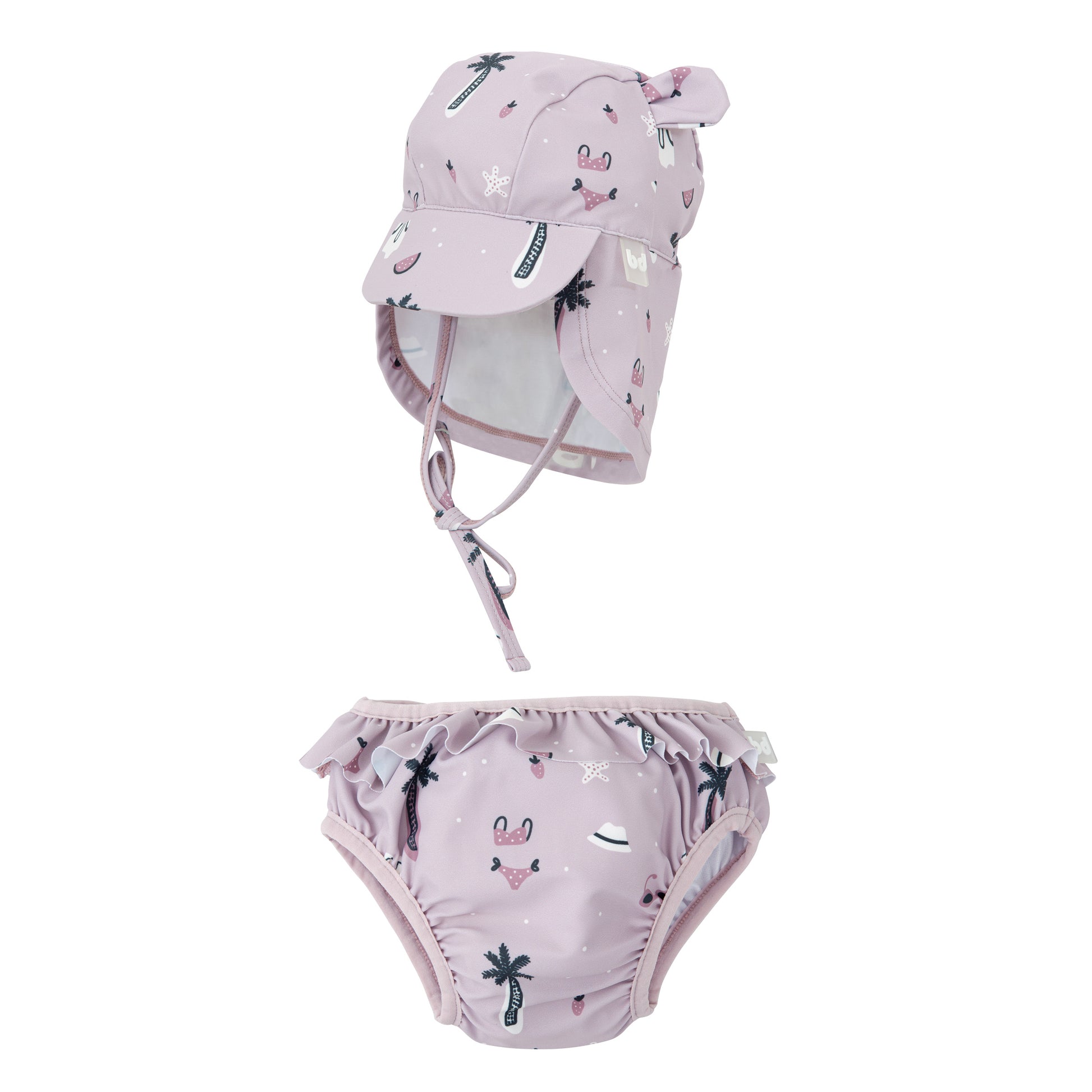 Bañador+gorra con protección solar Hawai Lila 3-9m
